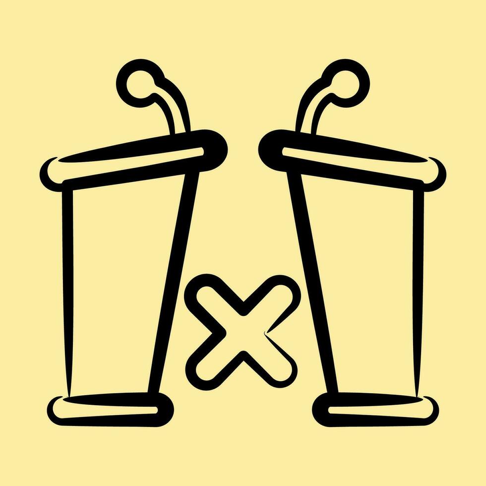 Icon debate. Indonesian general election elements. Icons in hand drawn style. Good for prints, posters, infographics, etc. vector