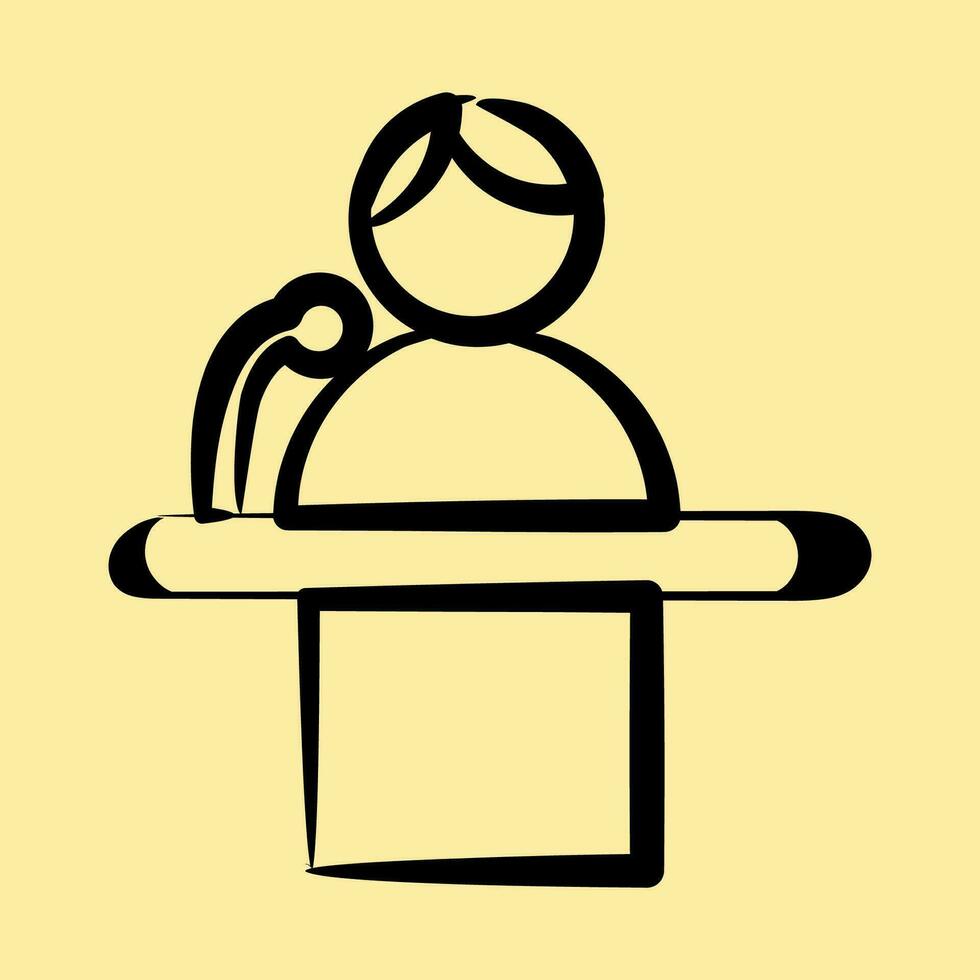Icon campaign speech. Indonesian general election elements. Icons in hand drawn style. Good for prints, posters, infographics, etc. vector