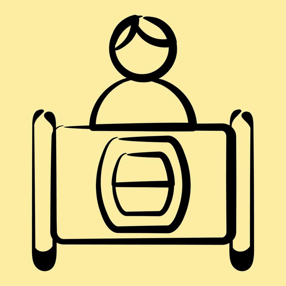 Icon voting booth. Indonesian general election elements. Icons in hand drawn style. Good for prints, posters, infographics, etc. vector