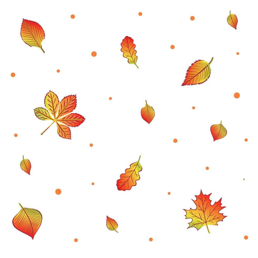 autumn leaf fall, falling leaves, forest with orange foliage. Illustration for backgrounds and packaging. Image can be used for greeting card, poster and sticker. Isolated on white background. vector