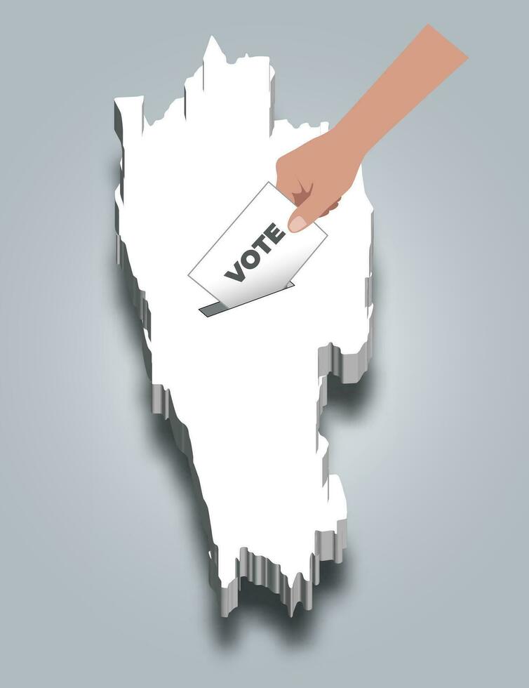 Mizoram election, casting vote for Mizoram, state of India vector