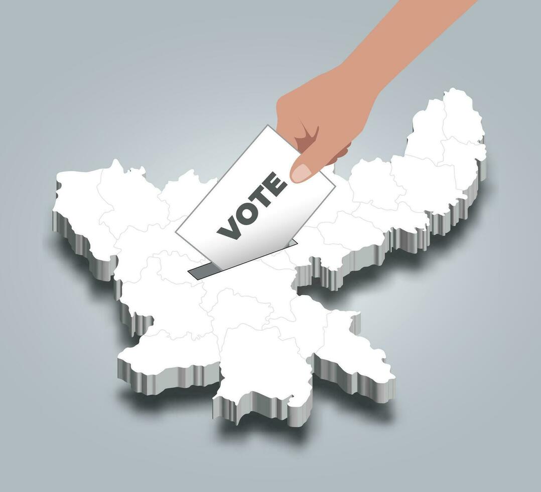 Jharkhand election, casting vote for Jharkhand, state of India vector