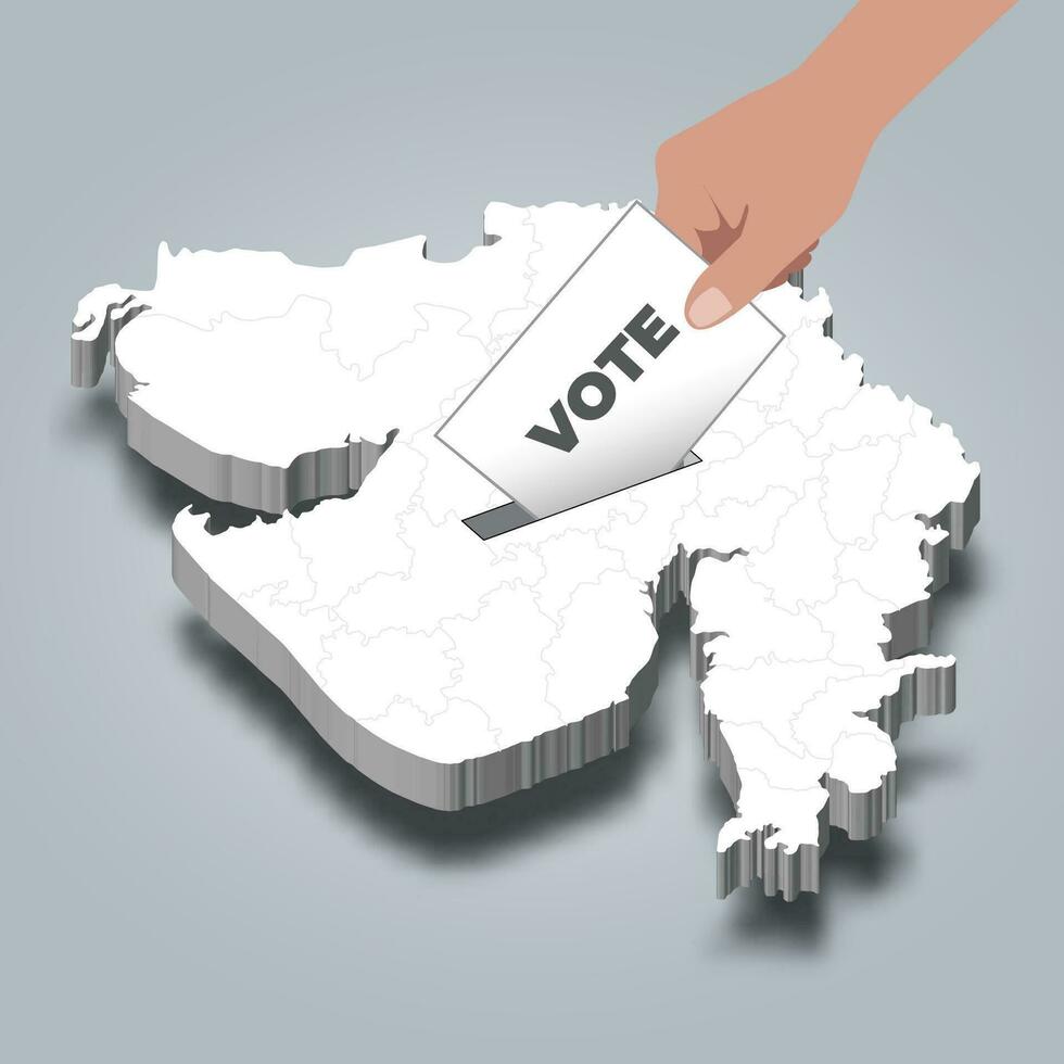 gujarat elección, fundición votar para gujarat, estado de India vector