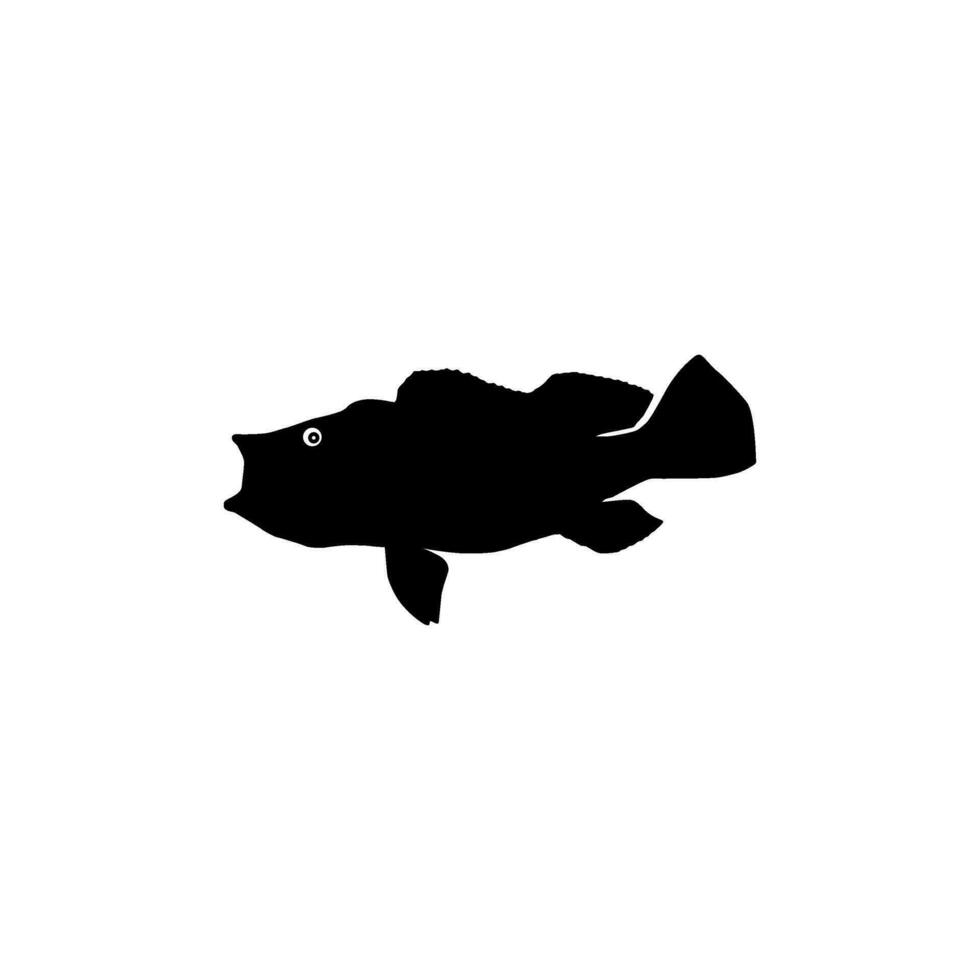 bajo pescado silueta, lata utilizar para Arte ilustración, logo gramo, pictograma, mascota, sitio web, o gráfico diseño elemento. vector ilustración