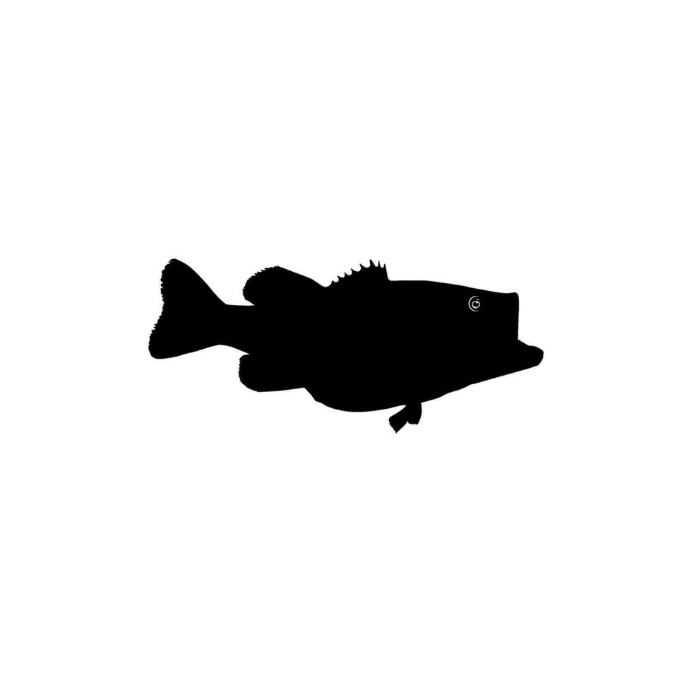 bajo pescado silueta, lata utilizar para Arte ilustración, logo gramo, pictograma, mascota, sitio web, o gráfico diseño elemento. vector ilustración