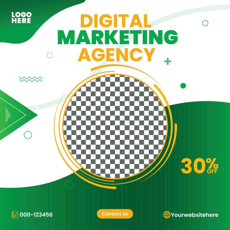 Editable Post Template Social Media Banners for Digital Marketing. vector