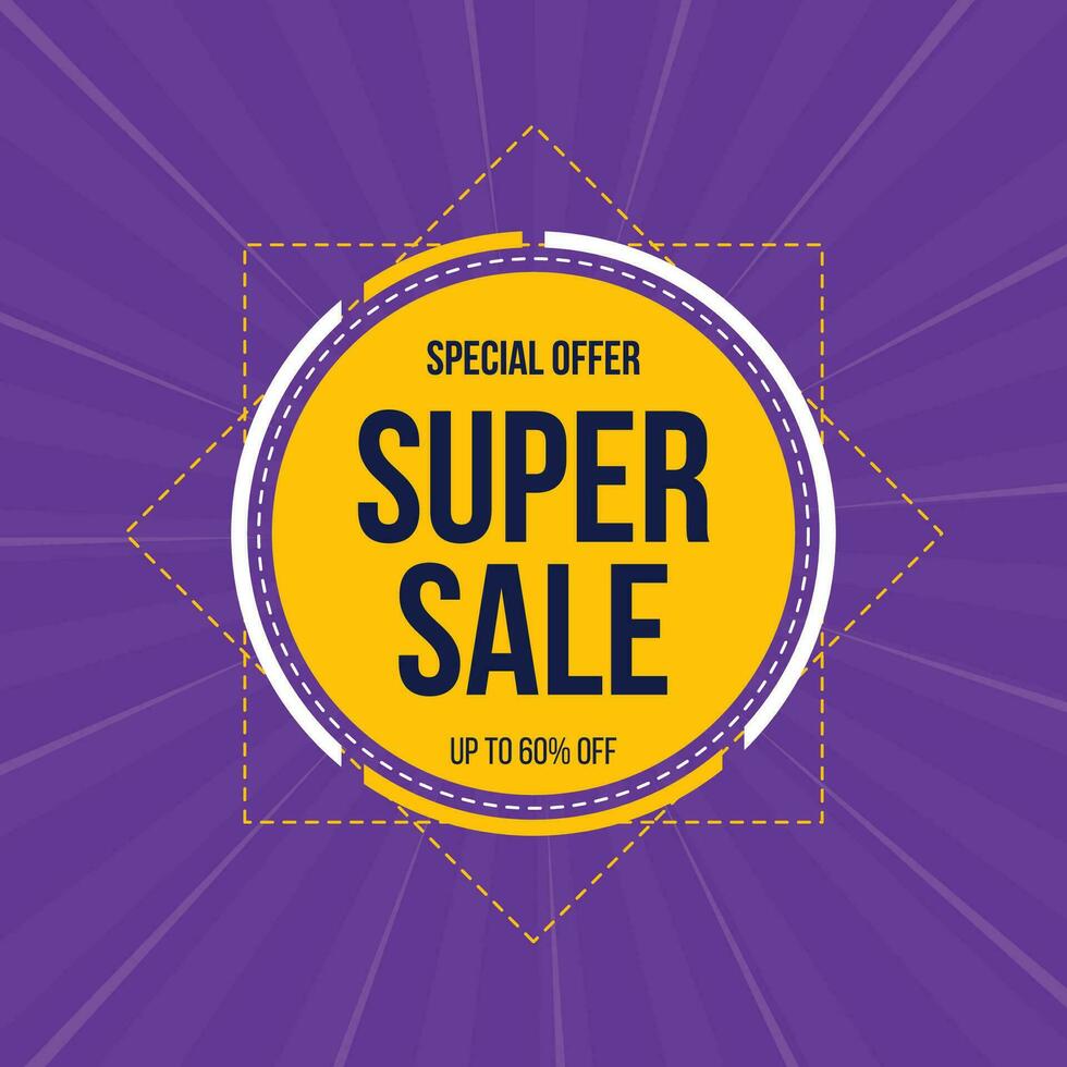 Super sale square banner vector