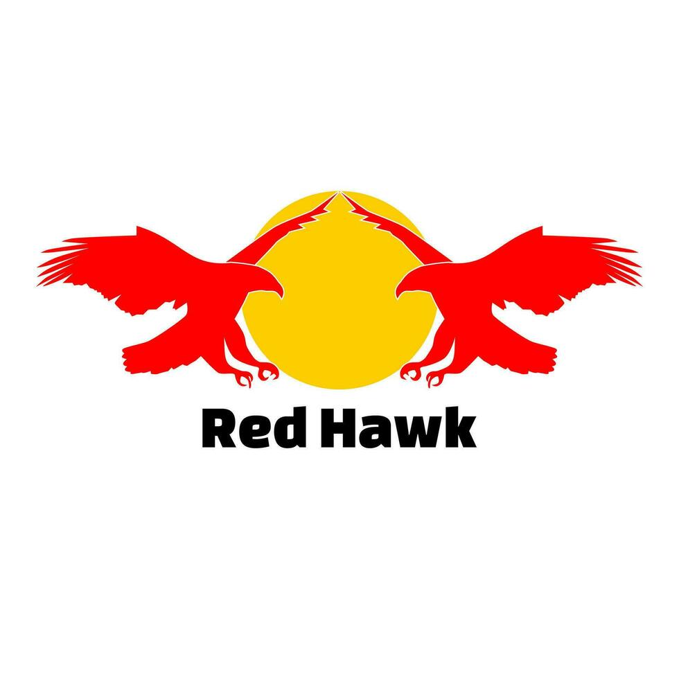 Red hawk logo  .logo sign symbol famous sticker sport yellow white isolated design concept icon art template.vector illustration vector