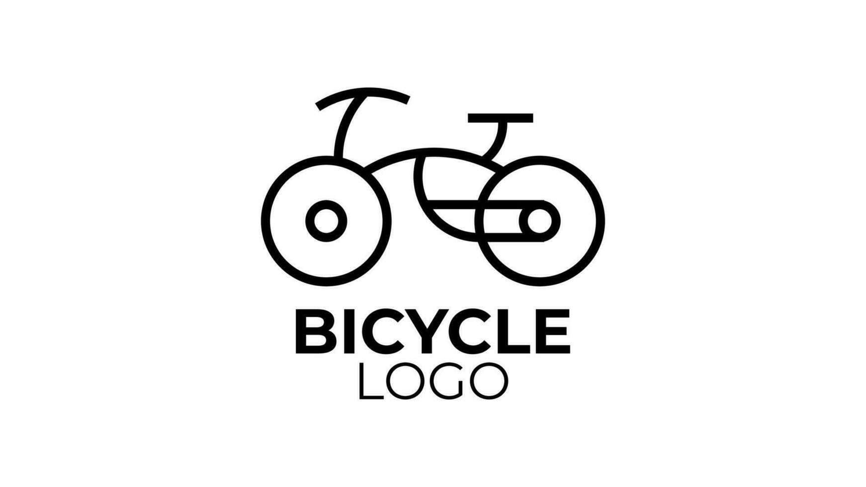 Simple Modern Bicycle Bike Outline Style Logo Template vector