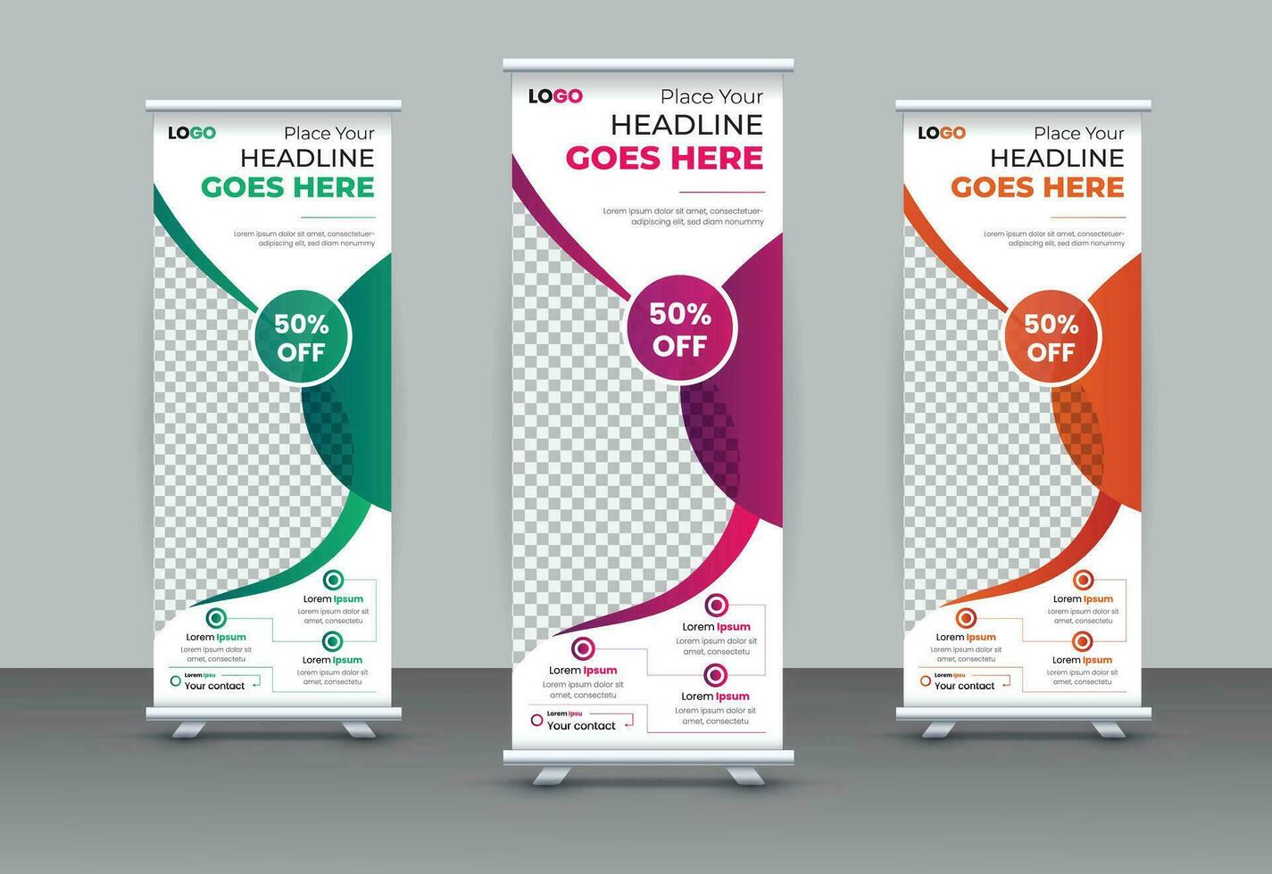 business roll up banner template design for marketing agency, Standee design, banner template, Presentation, leaflet, street business flag of convenience, layout background vector