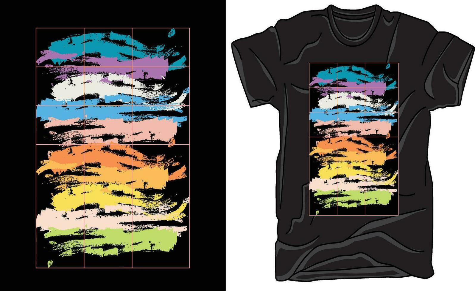 T-Shirt Multi water color Brush Shape Design, apparel design, illustration Design vector
