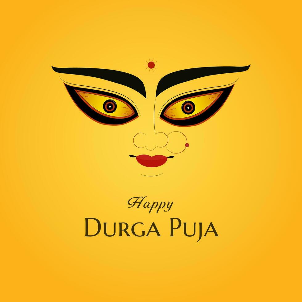 vector contento Durga puja diosa maa Durga cara en contento Durga puya, dussehra, y navratri celebracion concepto para web bandera, póster, social medios de comunicación correo, y volantes publicidad, web, pancarta, publicación,