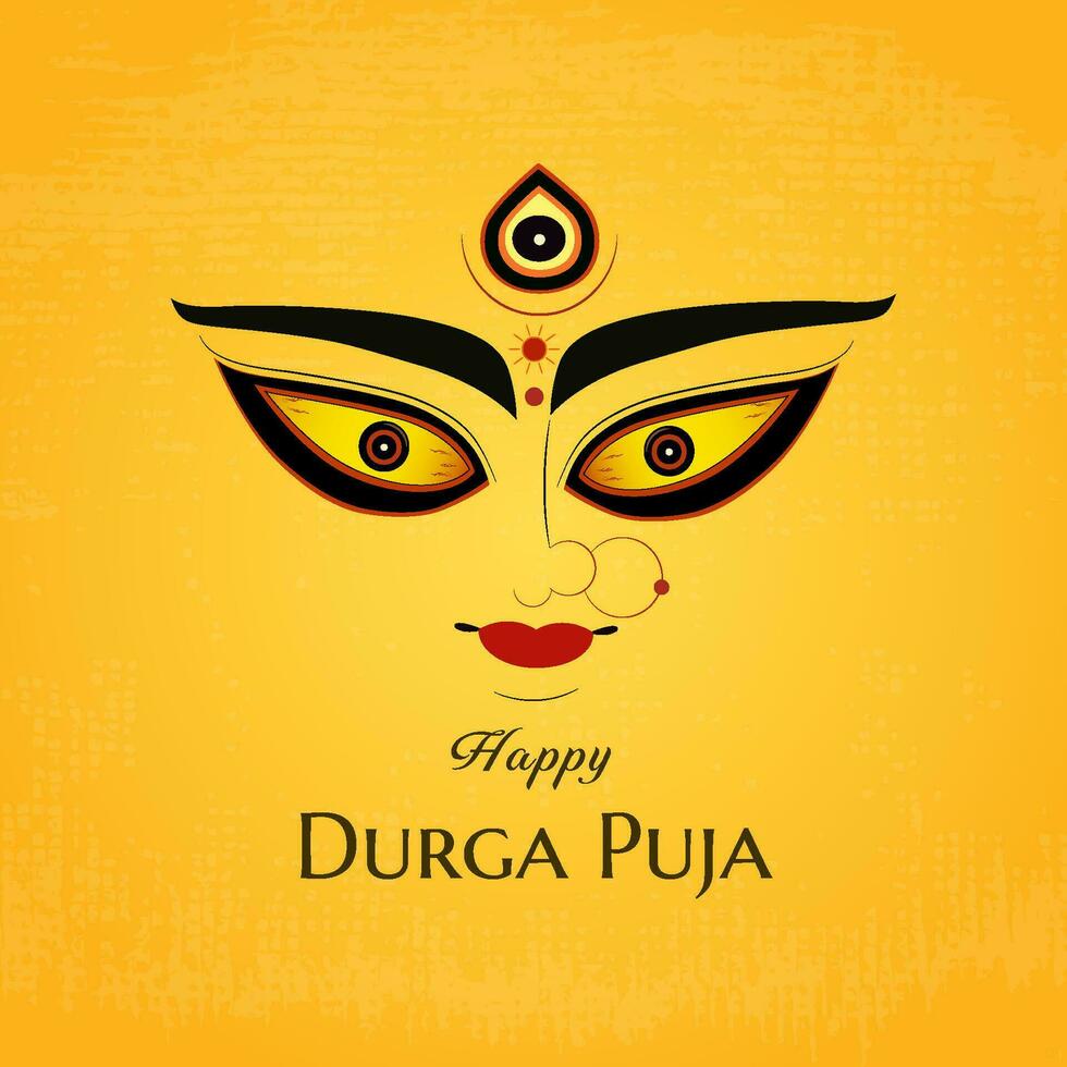 vector contento Durga puja diosa maa Durga cara en contento Durga puya, dussehra, y navratri celebracion concepto para web bandera, póster, social medios de comunicación correo, y volantes publicidad, web, pancarta, publicación,
