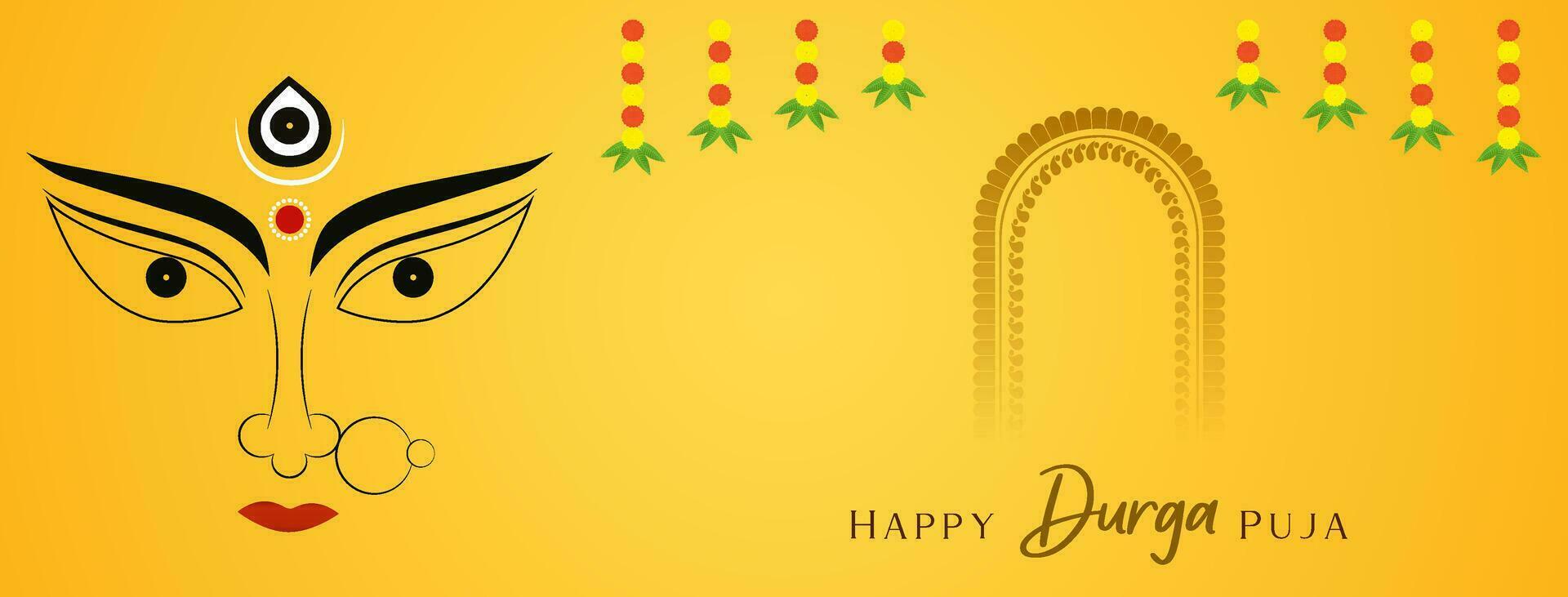 happy Durga puja illustrations. Durga Face. Subh Navratri ,Goddess Maa Durga Face , Poster, Social Media Post, and Flyer Advertising, durga puja.Happy Durga Puja, Festival, Background, Template, vector