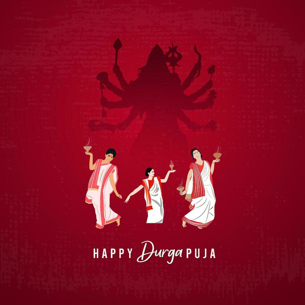 vector contento Durga puja diosa maa Durga cara en contento Durga puya, dussehra, y navratri celebracion concepto para web bandera, póster, social medios de comunicación correo, y volantes publicidad, web, pancarta, publicación,