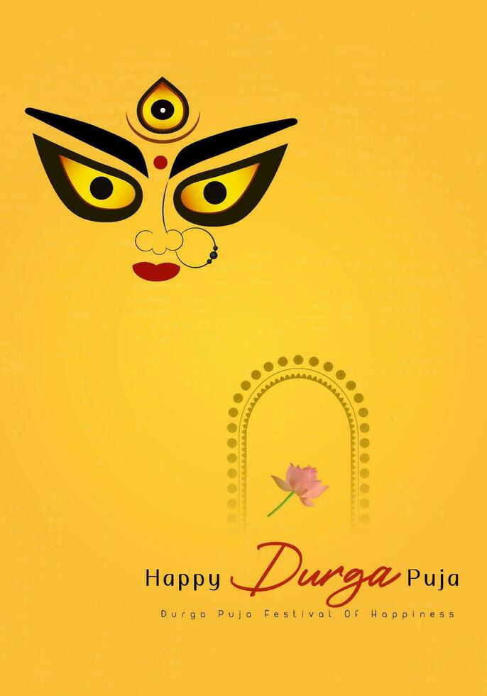 contento Durga puja ilustraciones. Durga rostro. subh navratri ,diosa maa Durga cara , póster, social medios de comunicación correo, y volantes publicidad, Durga puja.feliz Durga puya, festival, fondo, plantilla, vector