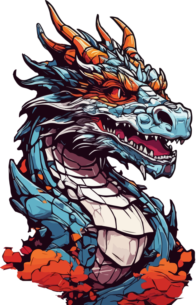 Dragon Digital Art Ready to Print Illustration AI Generative png
