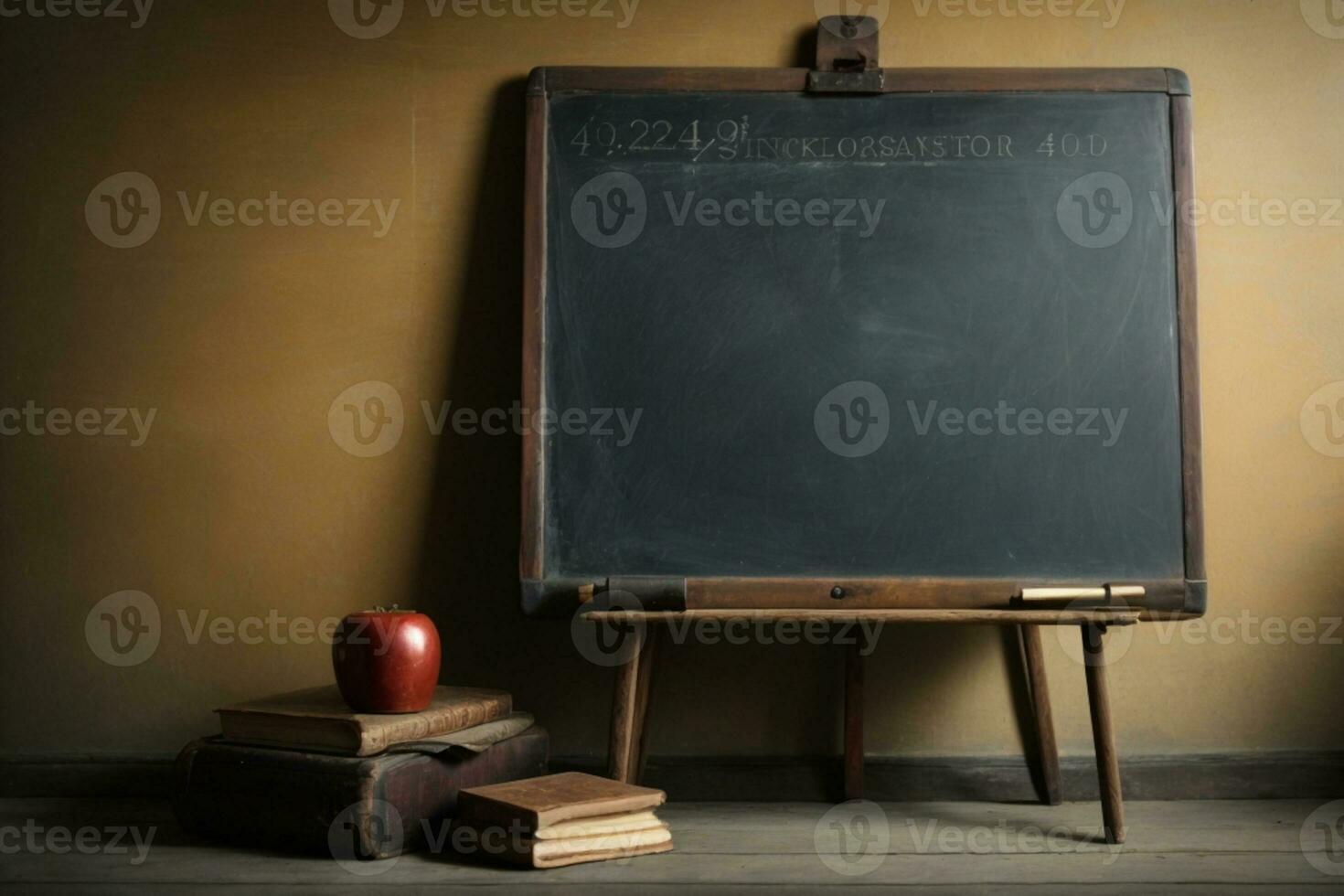 Vintage blackboard or school slate. AI generated photo