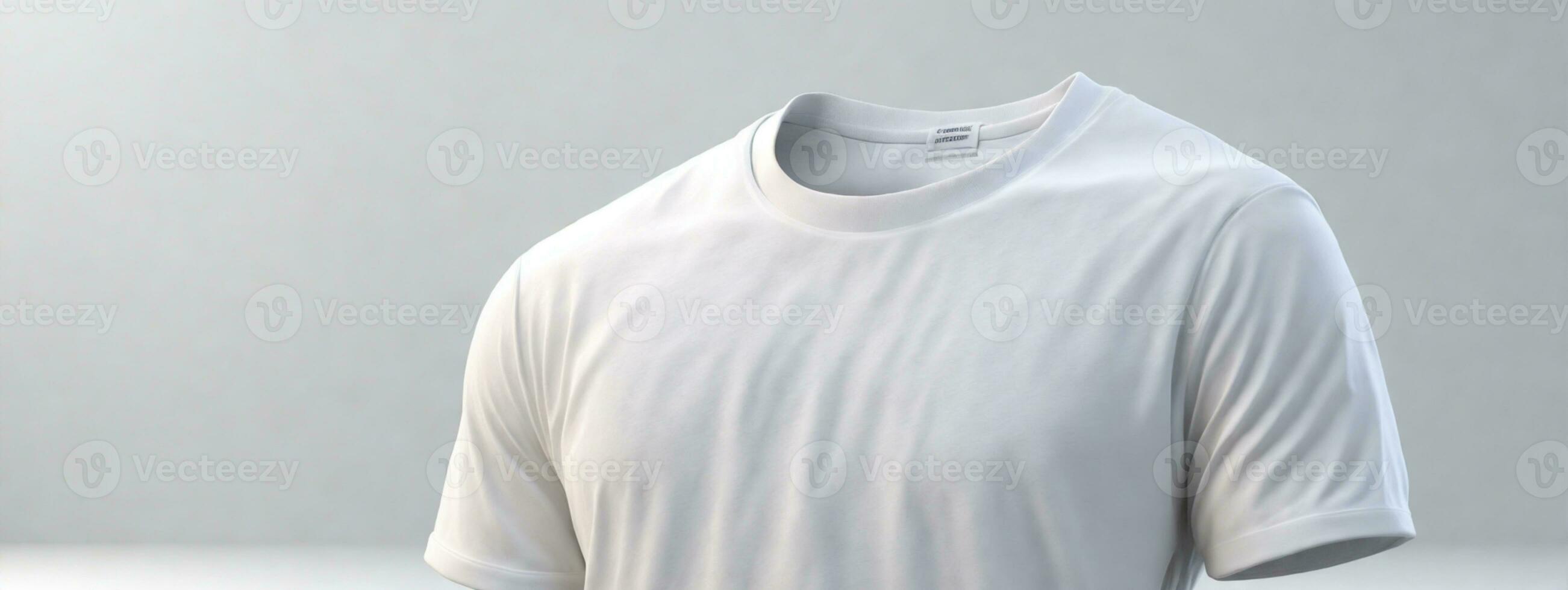 White T-Shirt, Mockup template for design print. AI generated photo