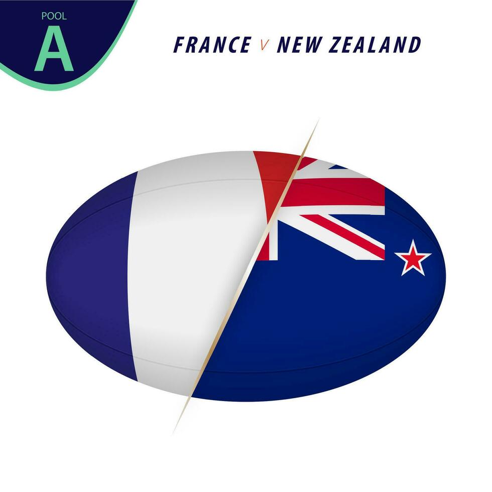 Rugby competition France v New Zealand . Rugby versus icon. vector