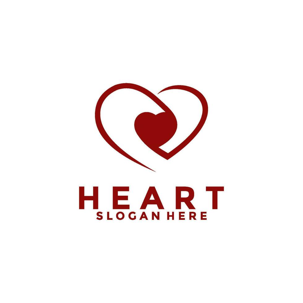 corazón resumen logo emblema diseño elegante moderno mínimo estilo vector ilustración. prima negocio geométrico logotipo símbolo