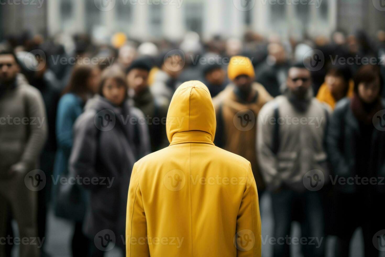 multitud de personas a ciudad calle. generativo ai foto