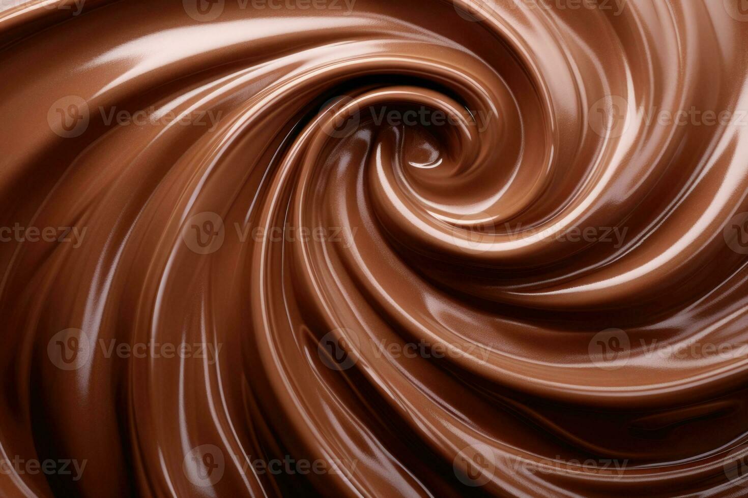 Melted chocolate with swirl effect. Generative AI photo