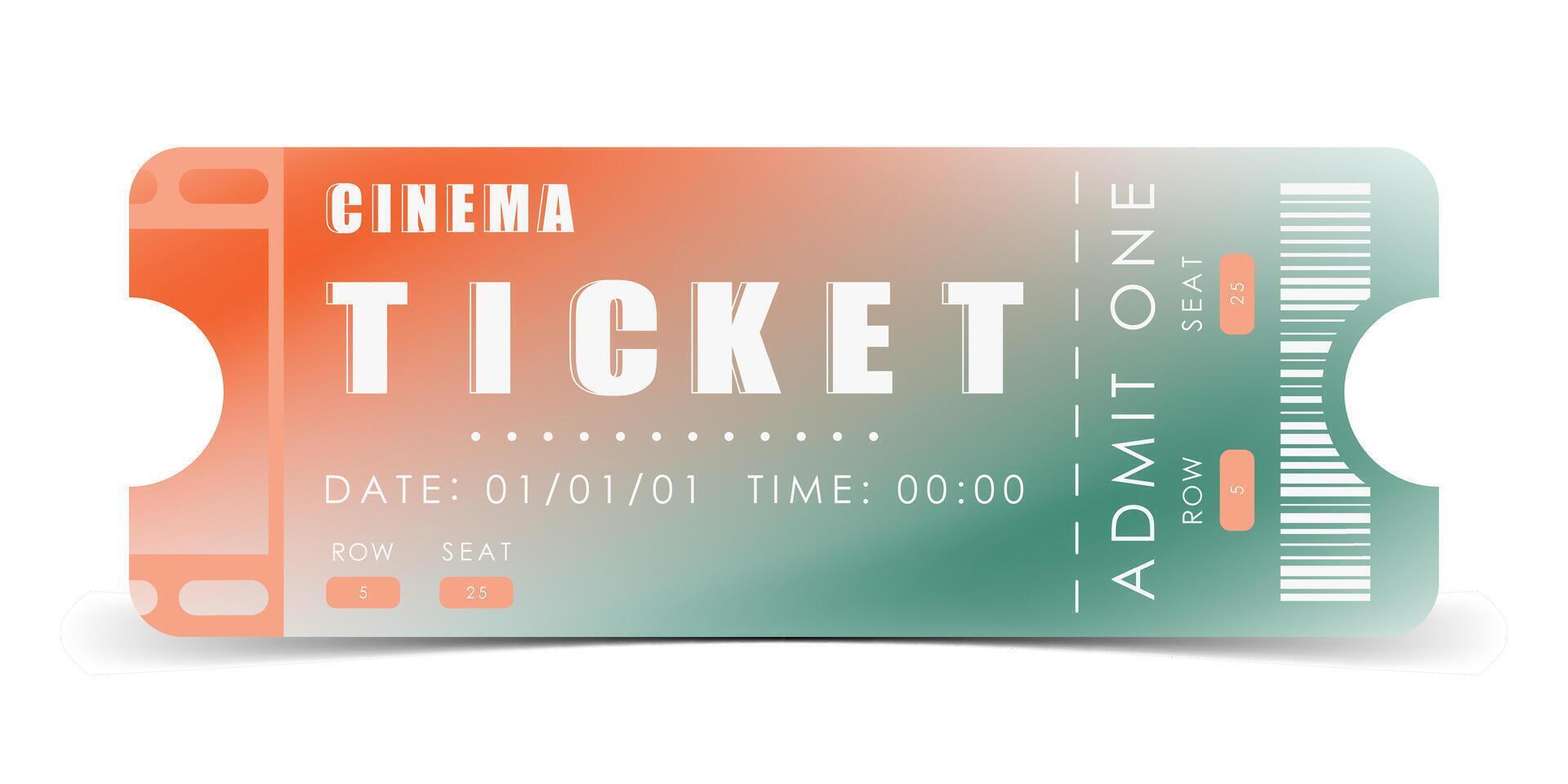 Cinema ticket design. Ticket design template. Vector. vector