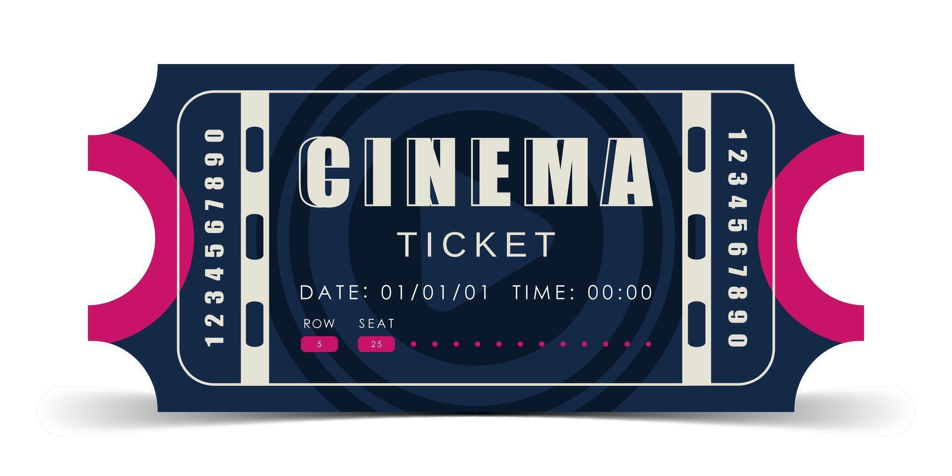 Cinema ticket template. Ticket design template. . vector