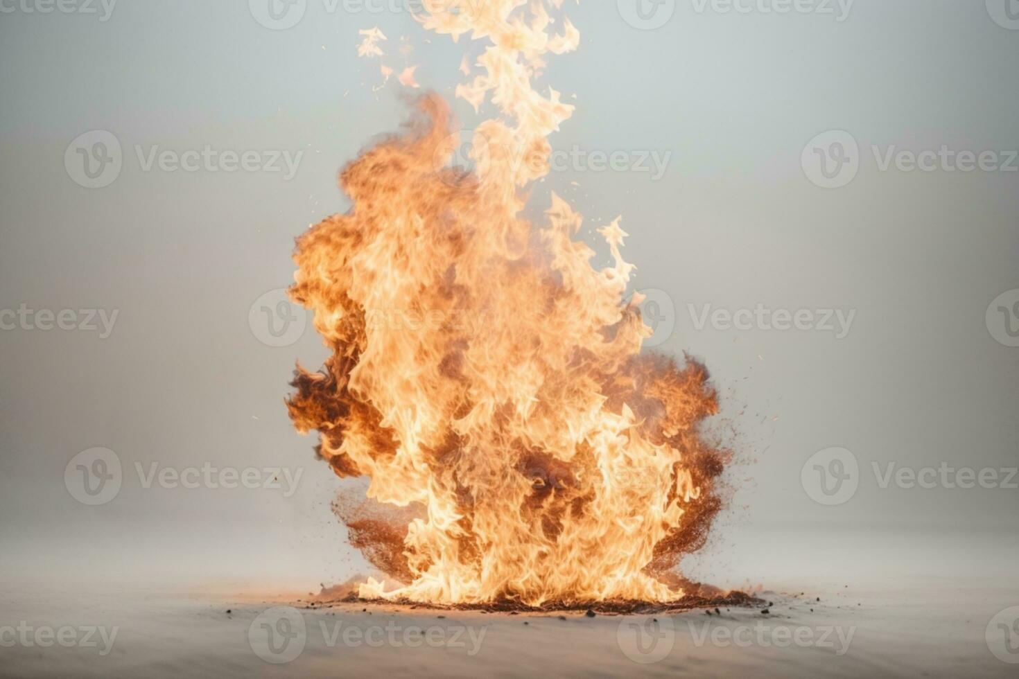 Fire flames isolated on white background. AI generated photo