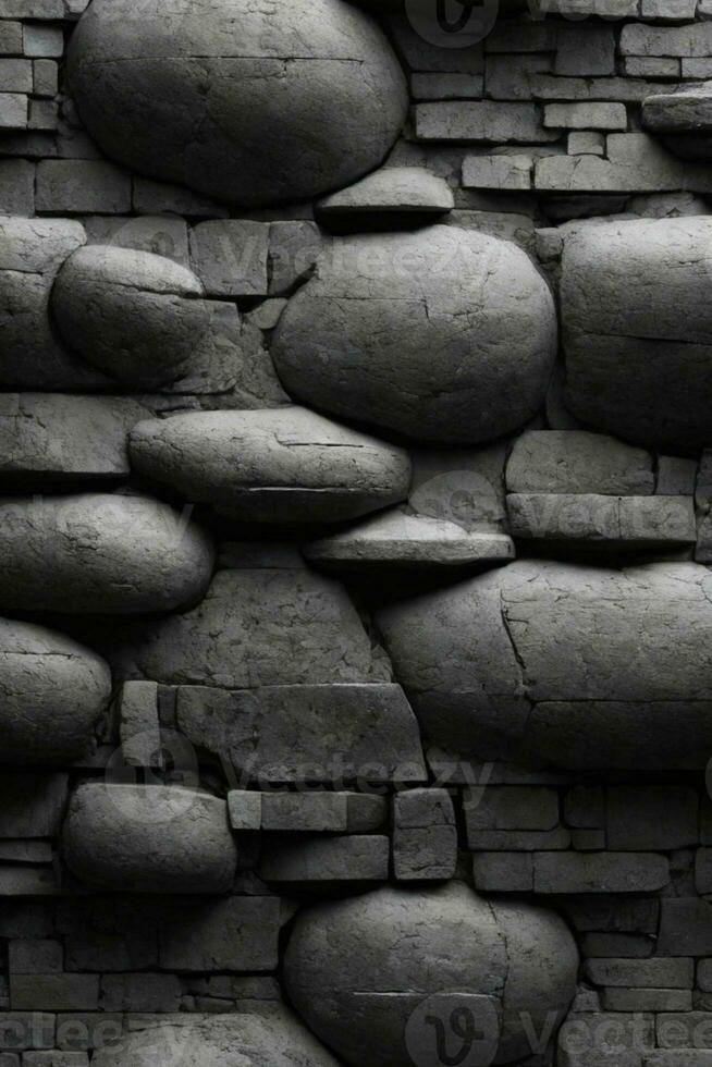 Old wall texture cement dark black gray background abstract grey color design are light with white gradient background.. AI generated photo