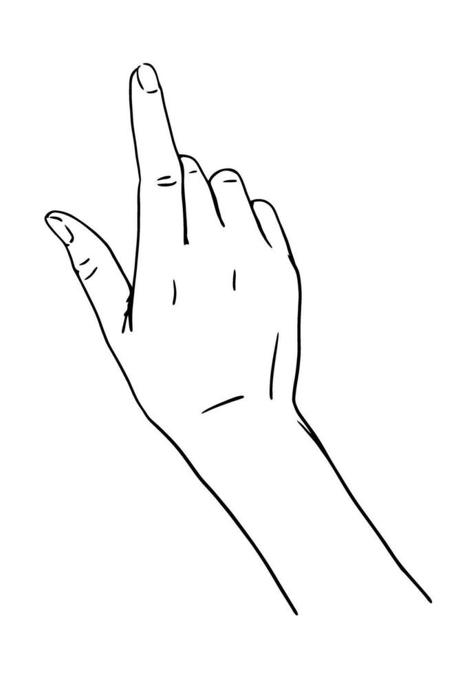 Hand pointing up vector illustration