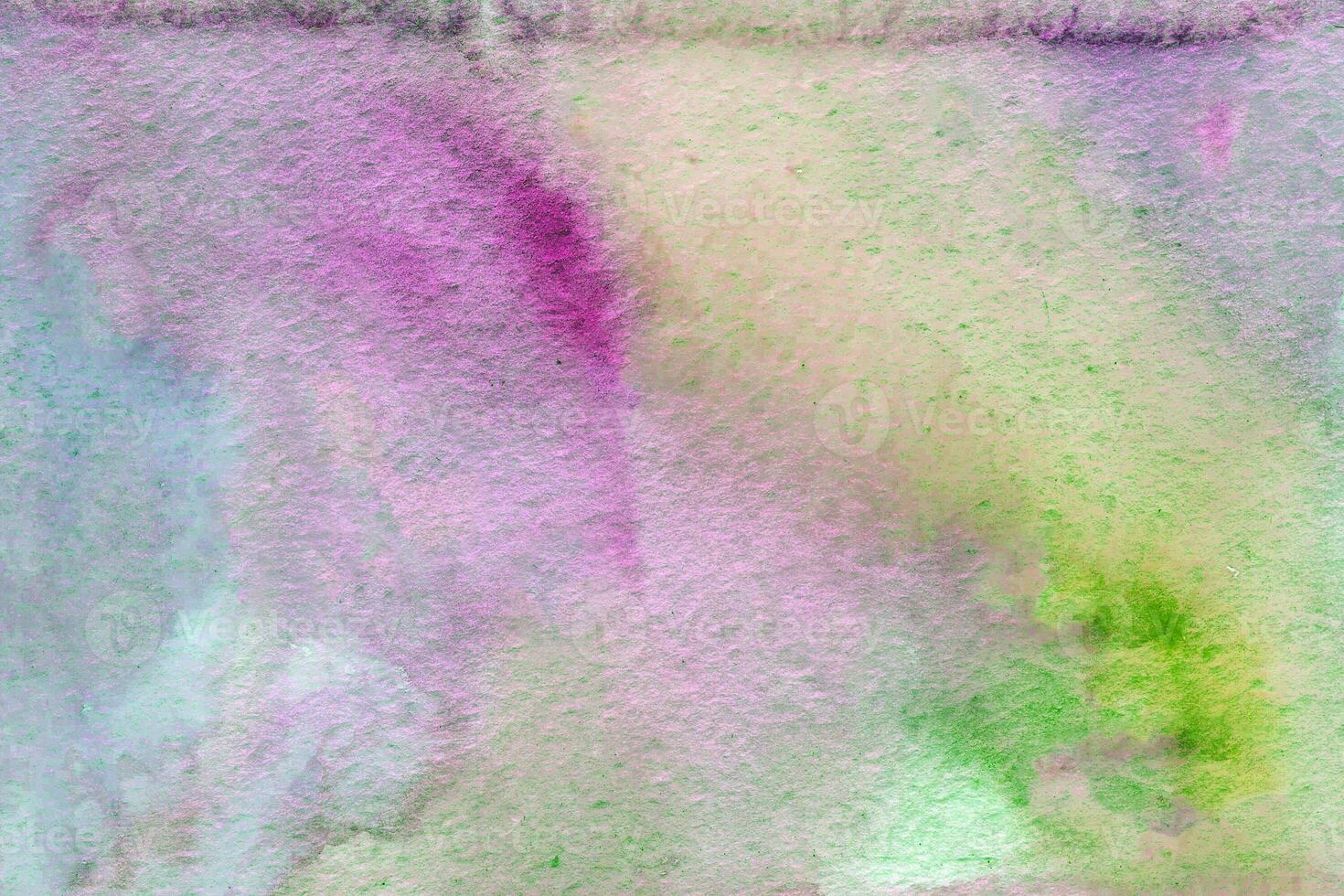 Green pink -yellow watercolor background texture photo