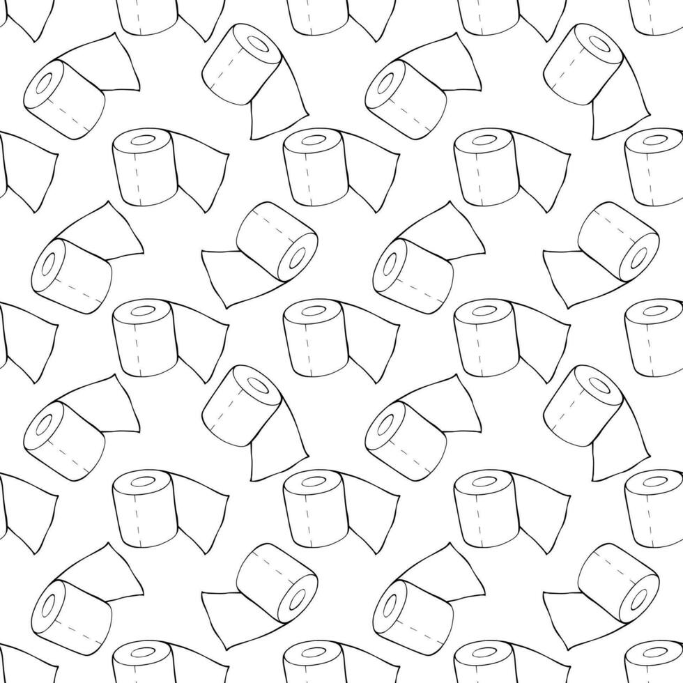 Toilet paper seamless pattern. Vector flat illustration