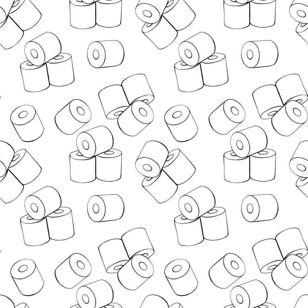 Toilet paper seamless pattern. Vector flat illustration