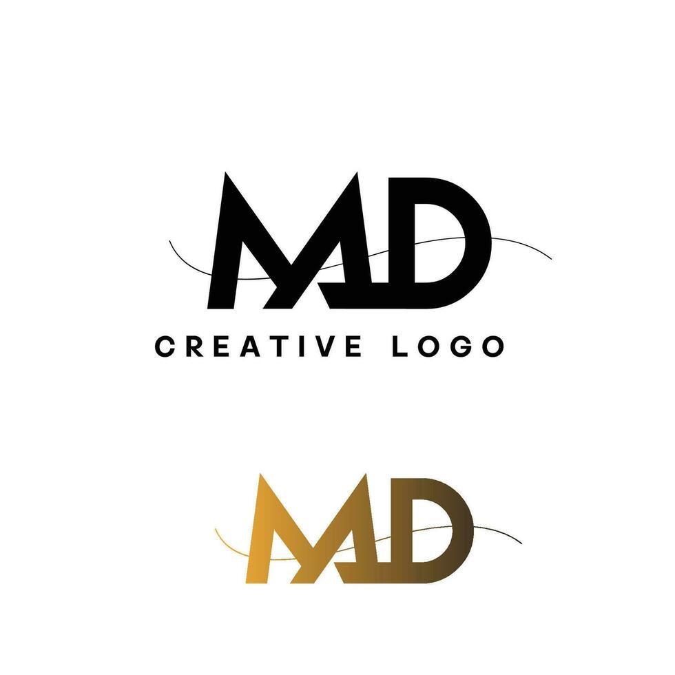 MD initial letter  logo vector