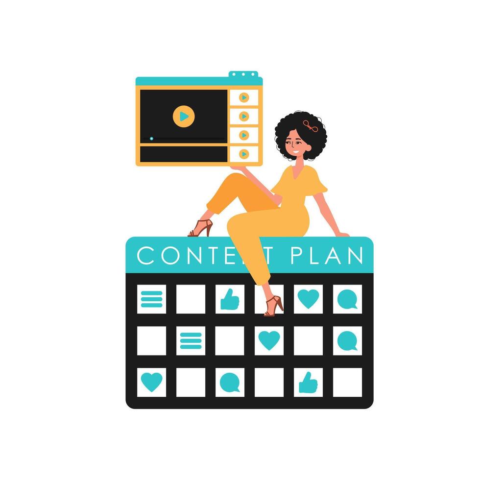 Content plan illustration vector