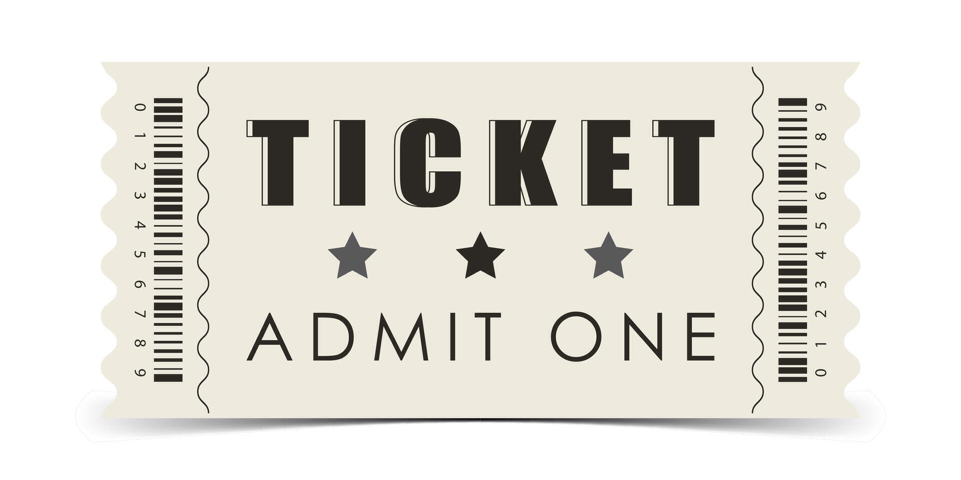 Ticket sample. Modern ticket card template. . vector