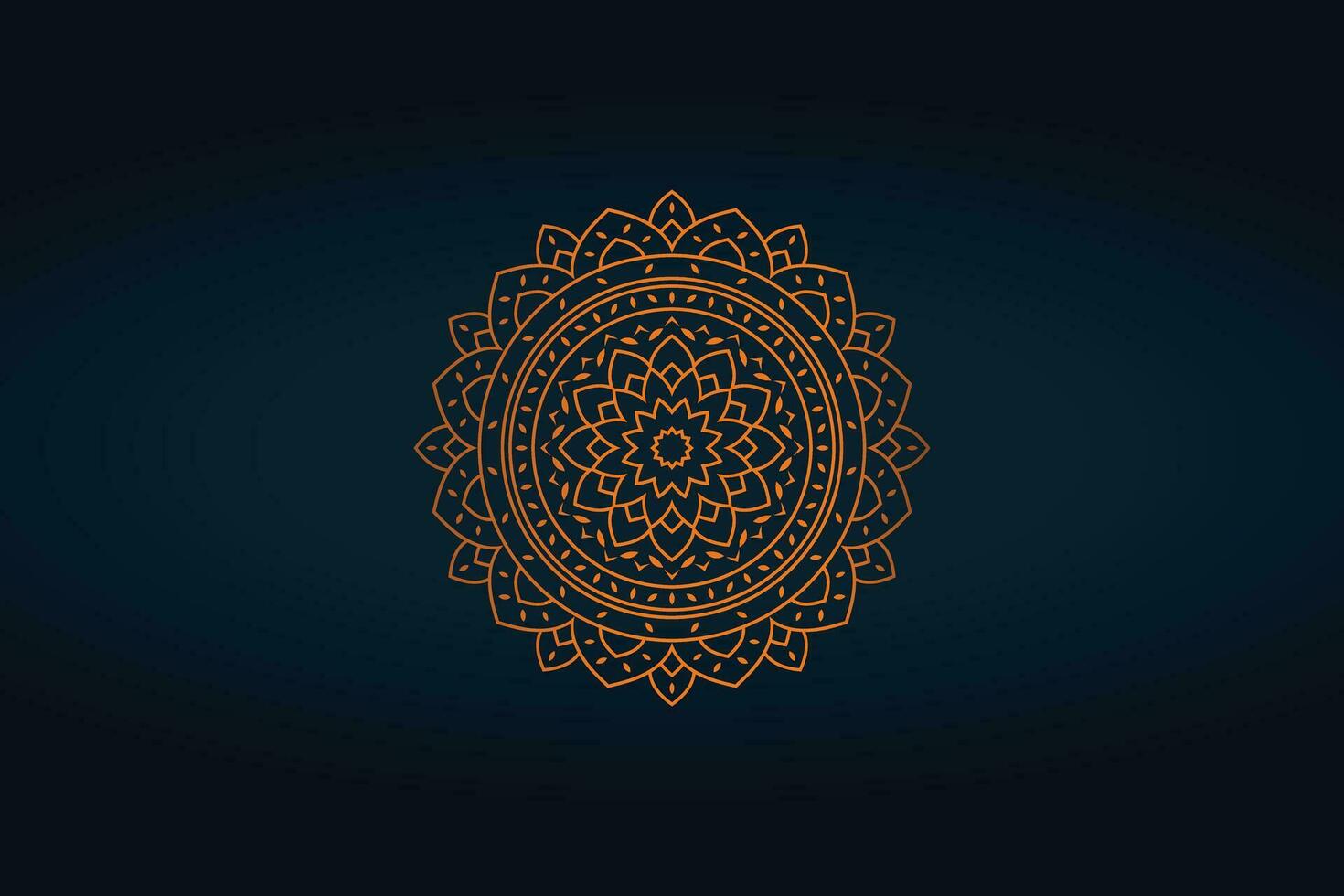 Gold mandala ornament design isolated on a dark background vector