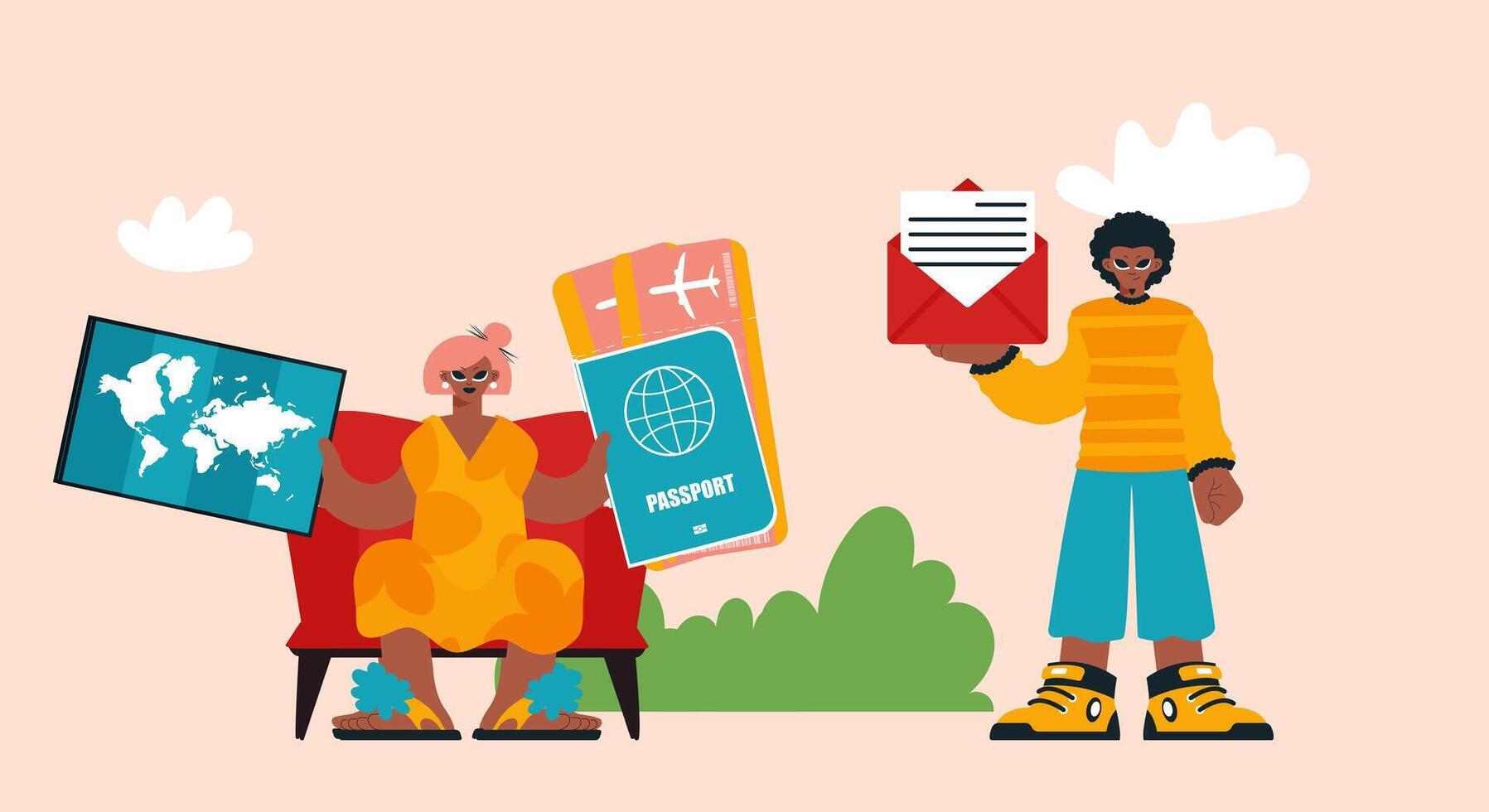 Bunch Office, Making Custom-made Travel Bundles, Organizing Experiences with Ticket Certification, Visits, and Energized Report help for Central Encounters Overseas. vector