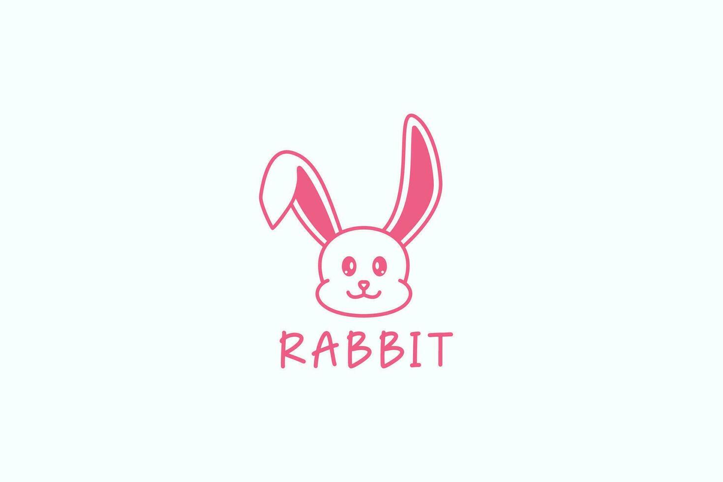 Cute Rabbit Face Logo Template for Sticker and Brand Identity Product vector