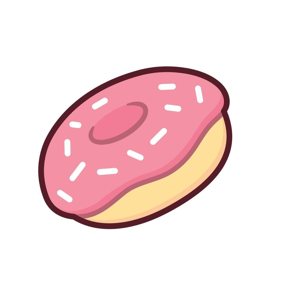 linda kawaii rosado donas, donut, postre dibujos animados clipart ilustración vector