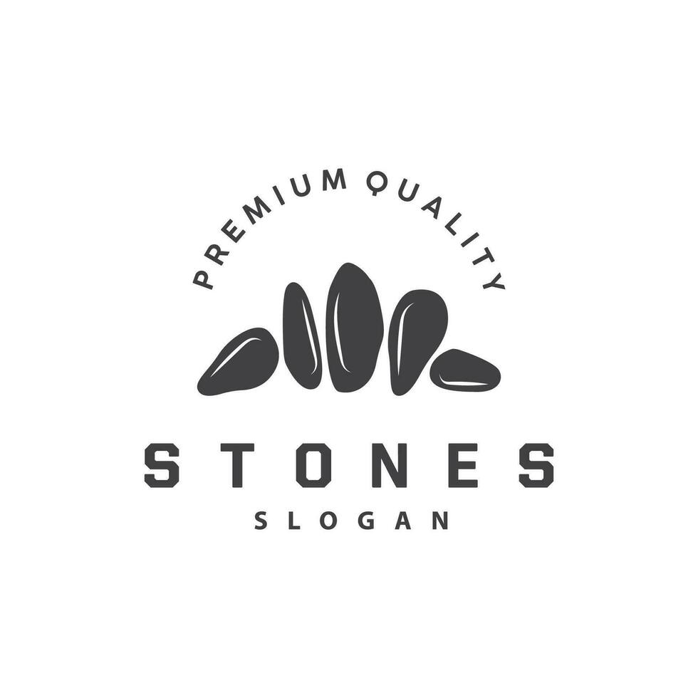 Stone Logo, Premium Elegant Design, Stone Balance Vector, Stepping Rock Walking Icon Illustration Design vector