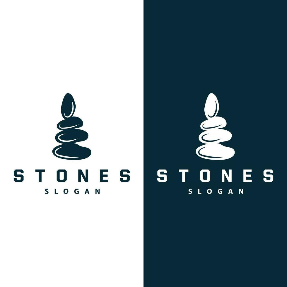 Stone Logo, Premium Elegant Design, Stone Balance Vector, Stepping Rock Walking Icon Illustration Design vector