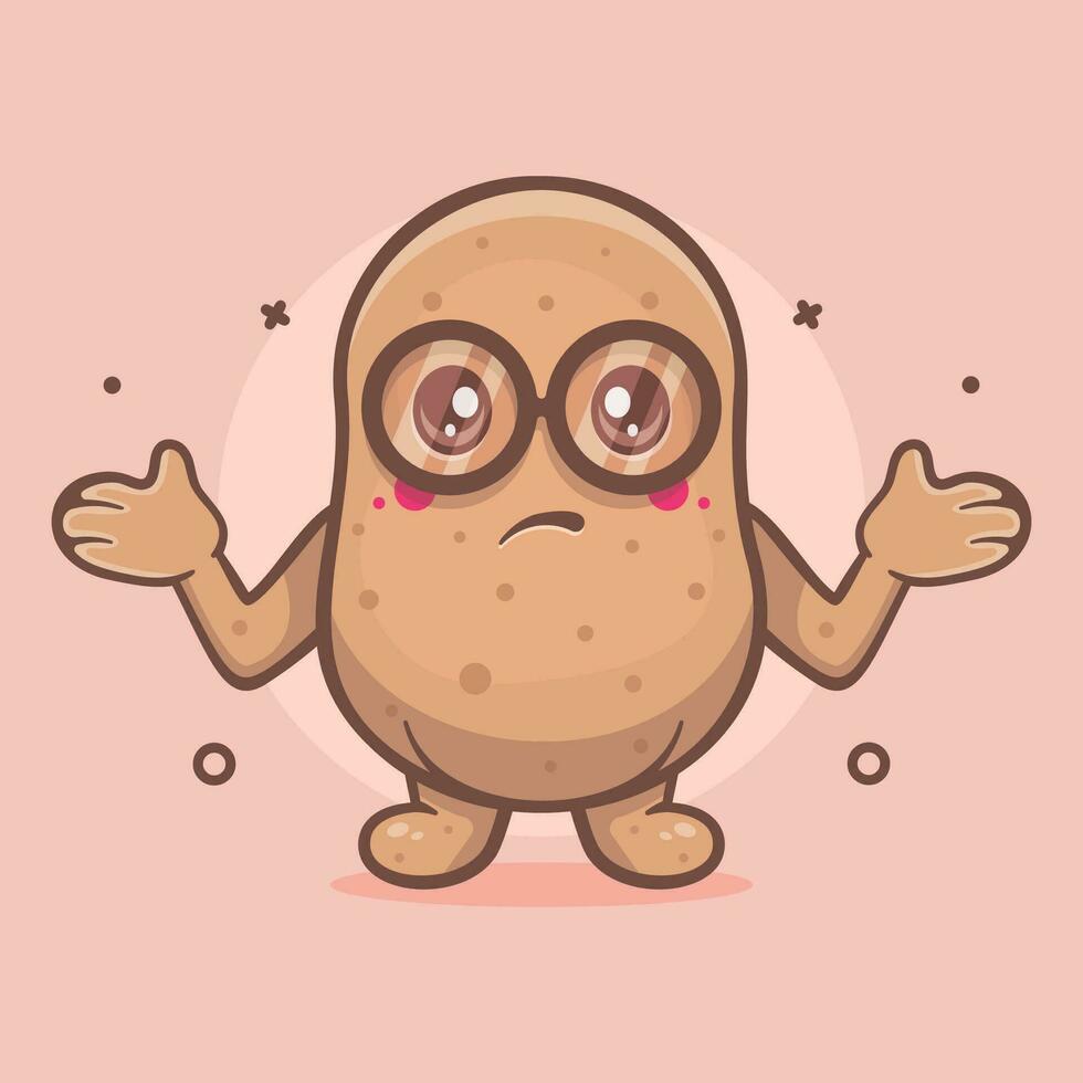 cute potato vegetable character mascot with confused gesture isolated cartoon in flat style design vector