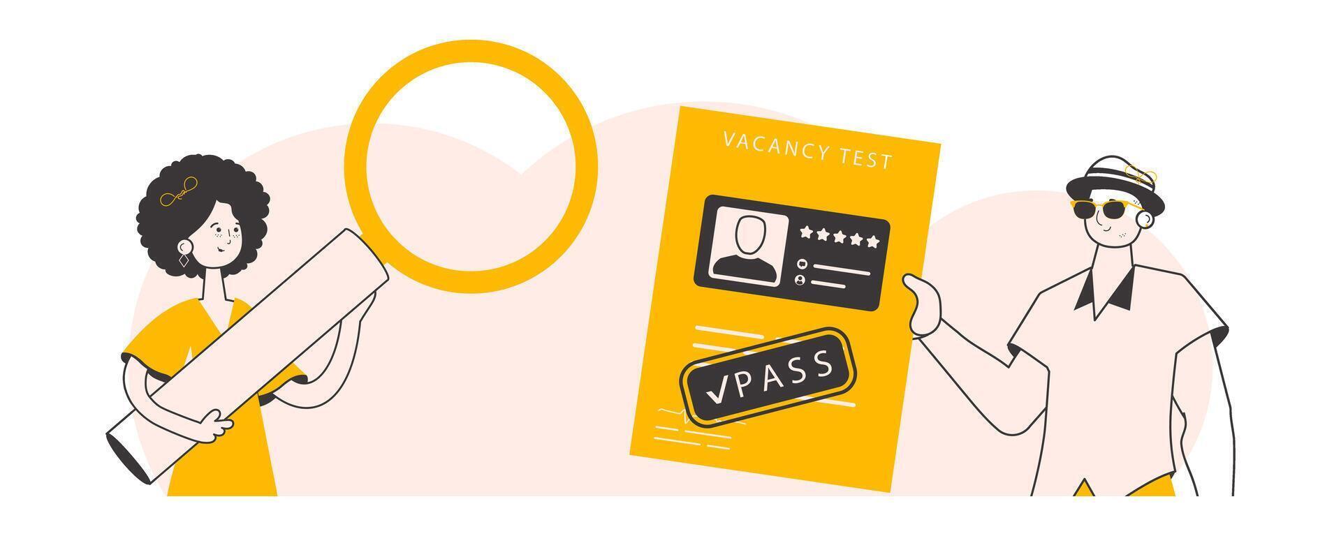 The concept of finding employees. Lineart minimalistic style. Vector. vector