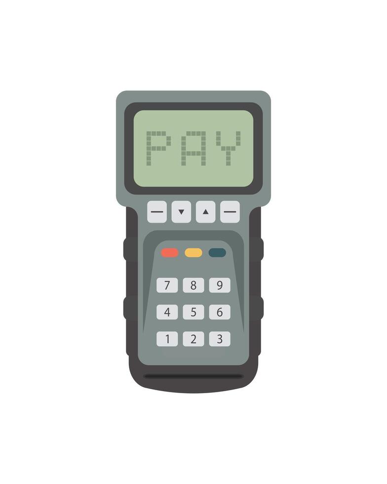 Cash Register flat material design isolated on white background. vector