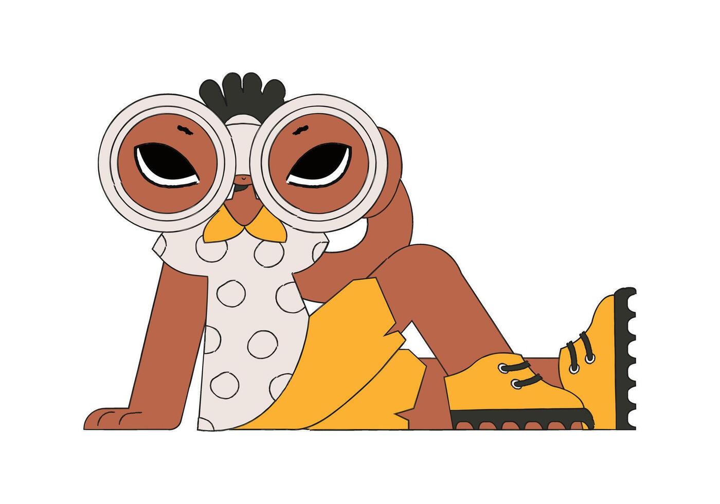 Attractive man looks through binoculars. Committed to attracting the best and brightest in the industry. vector