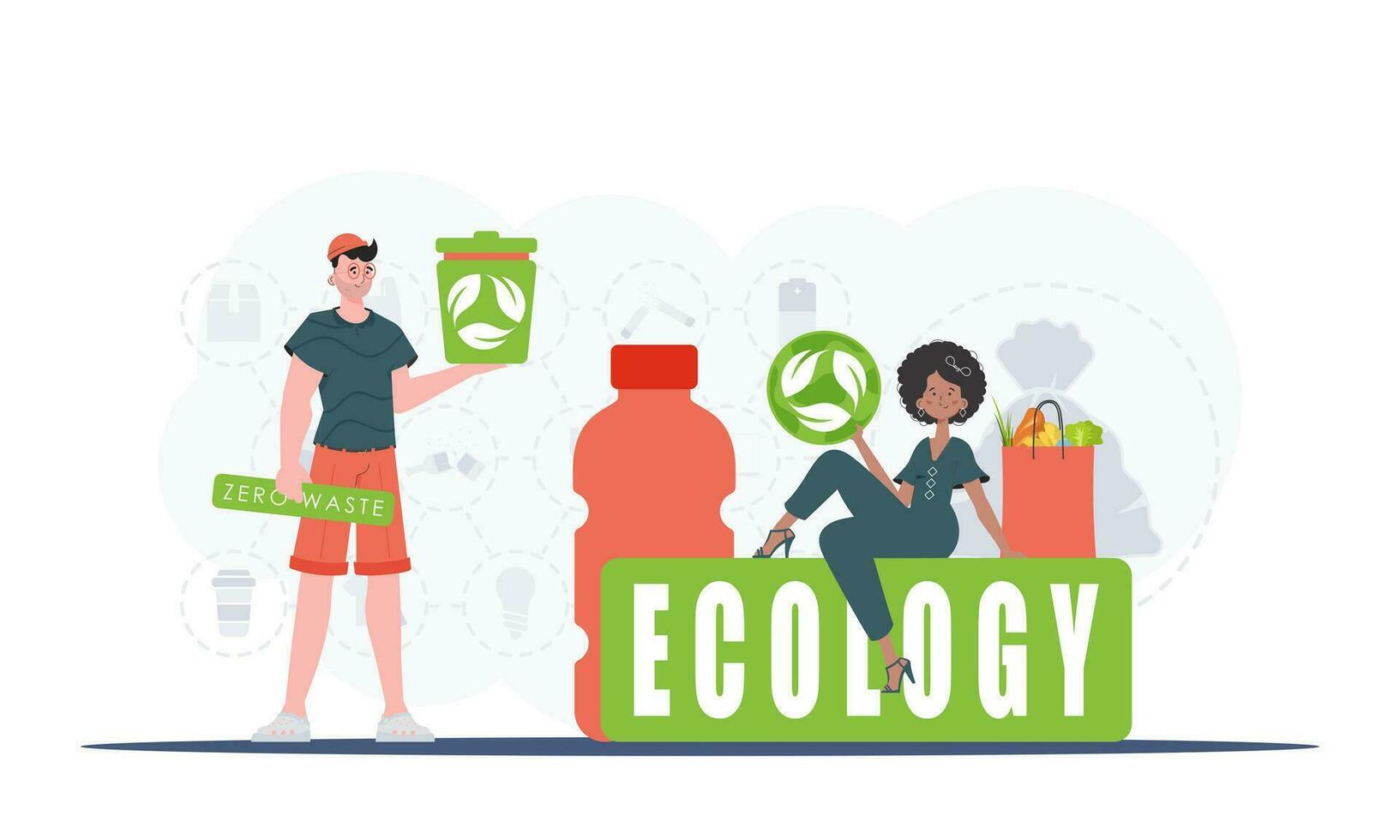 ecología y verde planeta concepto. ambiental proteccion. ambiental ilustración para el web. tendencia vector ilustración.