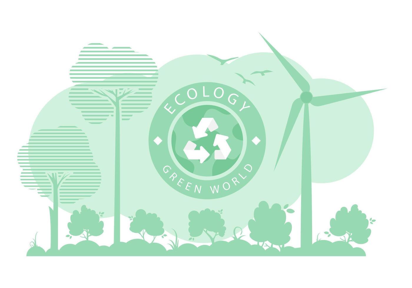 Green Background on the theme of ecology and green energy. . vector